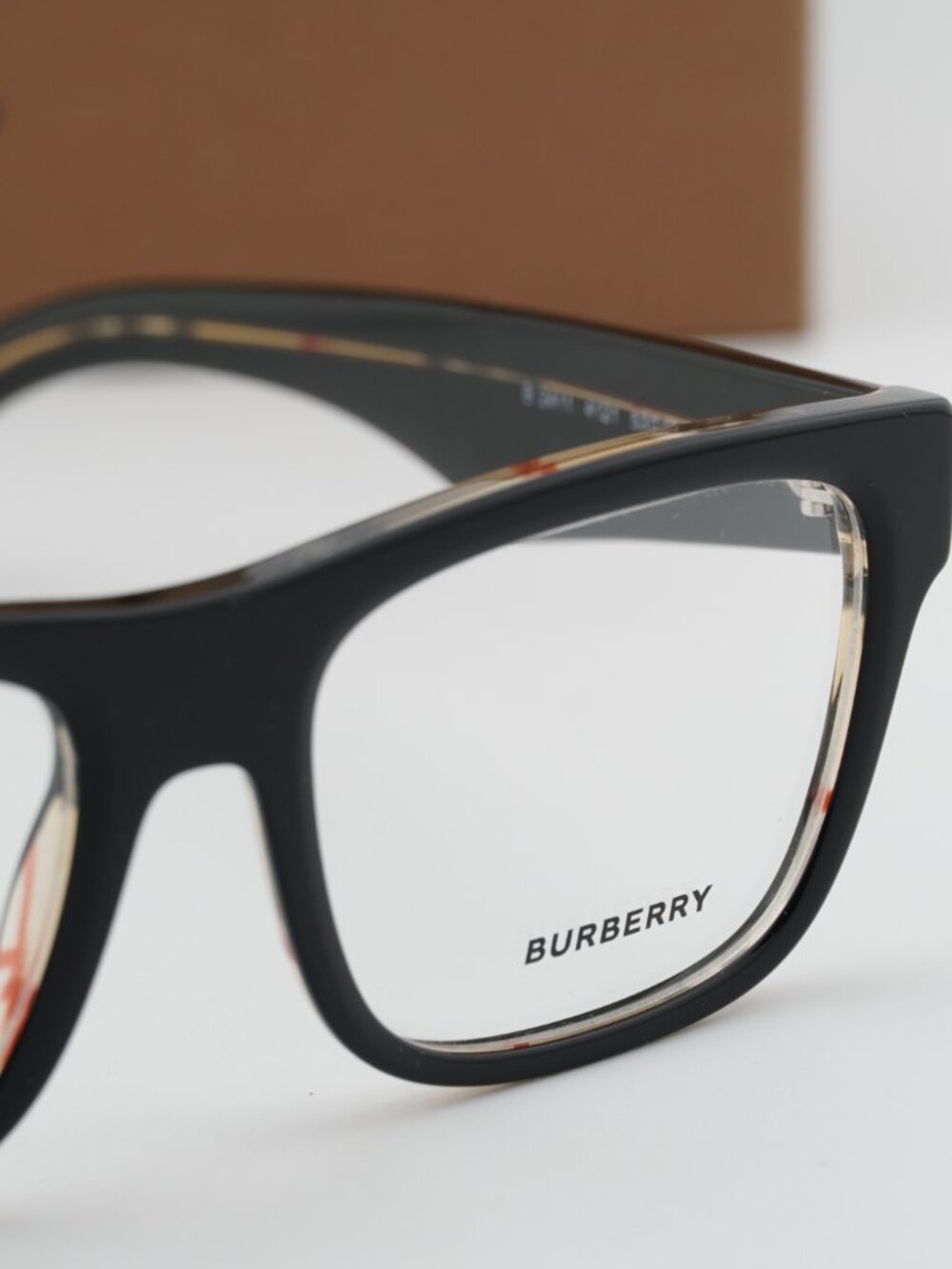 Burberry BE2411 4121 Rectangle Eyeglasses 53mm - Black on Vintage Check - Picture 10 of 11